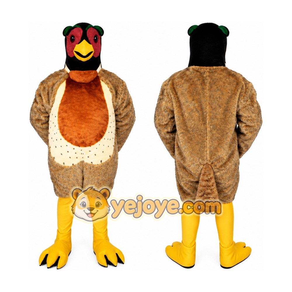Brown Bird Mascot Costume with Custom Logo