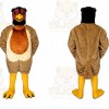 Brown Bird Mascot Costume with Custom Logo