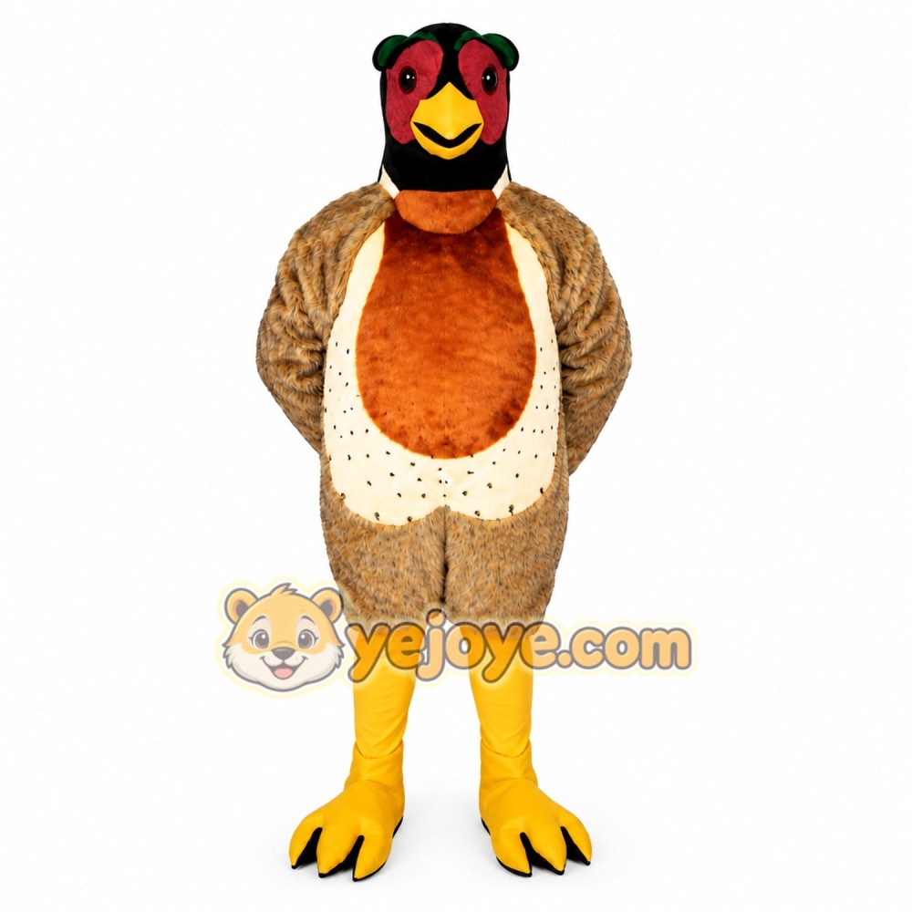 Brown Bird Mascot Costume with Custom Logo