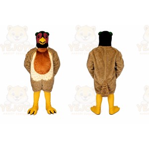 Brown Bird Mascot Costume with Custom Logo