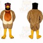Brown Bird Mascot Costume with Custom Logo