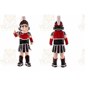 Red Roman Warrior Mascot Costume with Custom Logo
