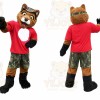 Red Fox Mascot Costume with Custom Logo