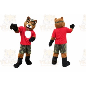 Red Fox Mascot Costume with Custom Logo