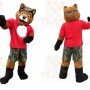Red Fox Mascot Costume with Custom Logo