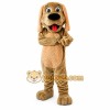 Tan Dog Mascot Costume with Custom Logo Tan Dog Mascot Costume with Custom Logo