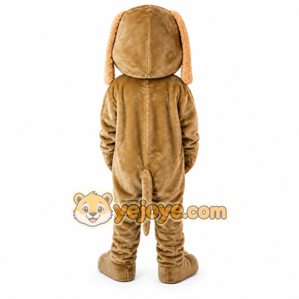 Tan Dog Mascot Costume with Custom Logo Tan Dog Mascot Costume with Custom Logo