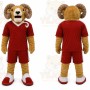 Red Ram Mascot Costume with Custom Logo