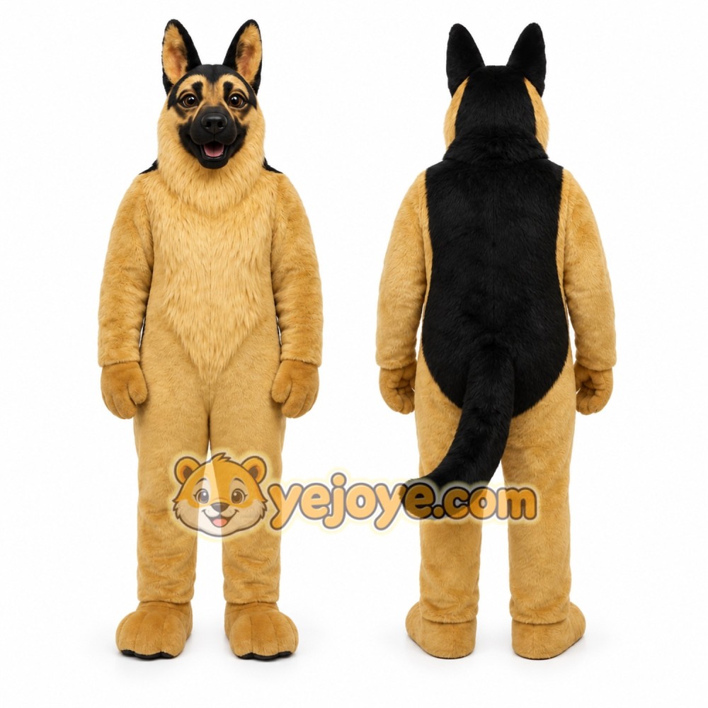 Tan Dog Mascot Costume with Custom Logo Tan Dog Mascot Costume with Custom Logo