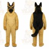 Tan Dog Mascot Costume with Custom Logo