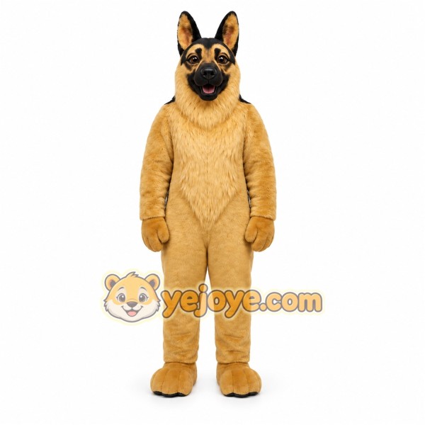 Tan Dog Mascot Costume with Custom Logo