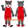 Gray Bear Mascot Costume with Custom Logo Gray Bear Mascot Costume with Custom Logo