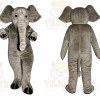 Gray Elephant Mascot Costume with Custom Logo