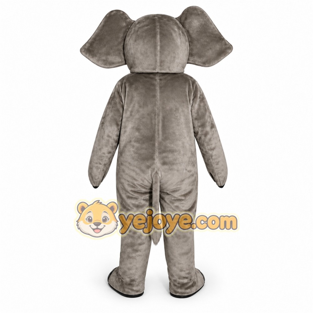 Gray Elephant Mascot Costume with Custom Logo Gray Elephant Mascot Costume with Custom Logo