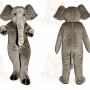 Gray Elephant Mascot Costume with Custom Logo