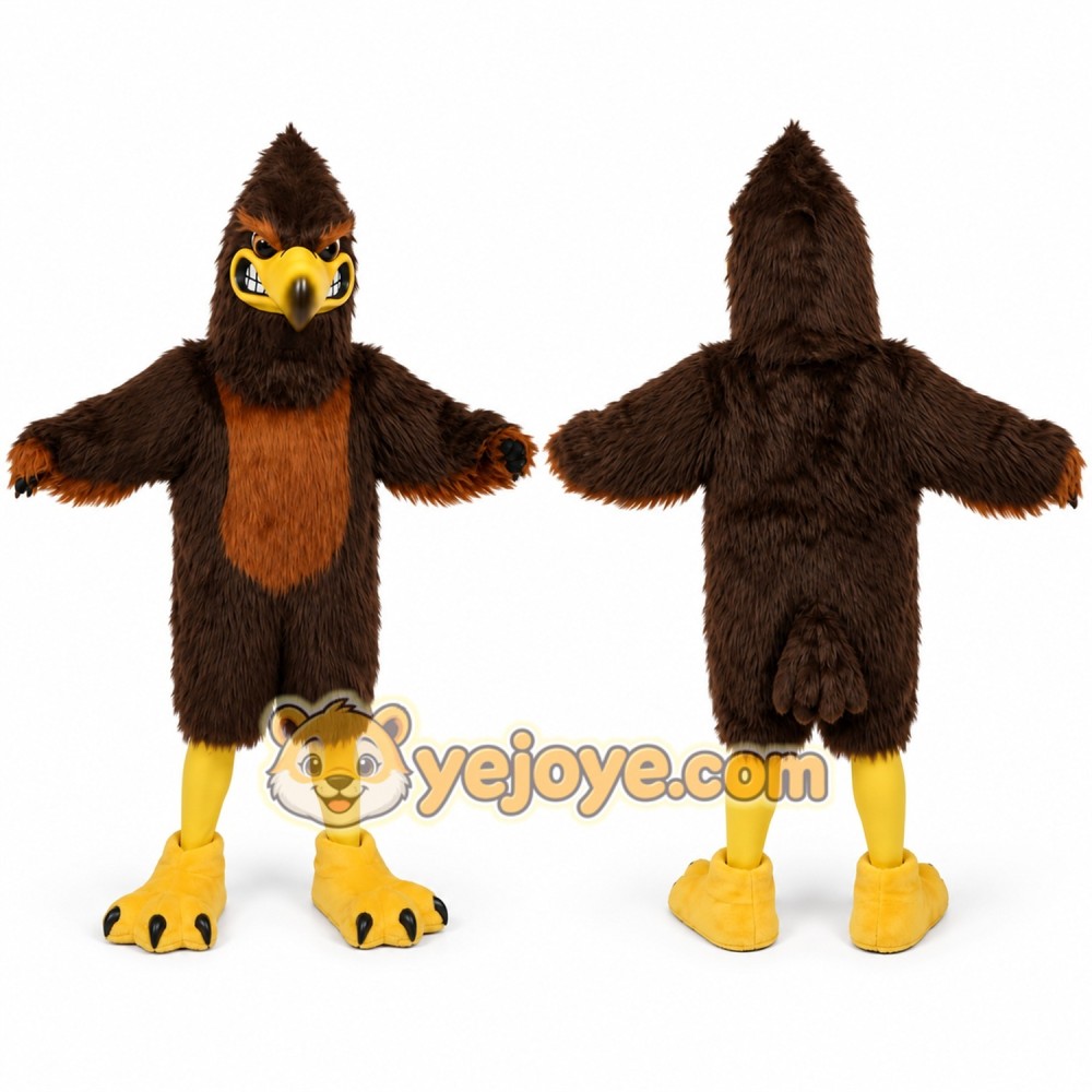 Brown Bird Mascot Costume with Custom Logo Brown Bird Mascot Costume with Custom Logo