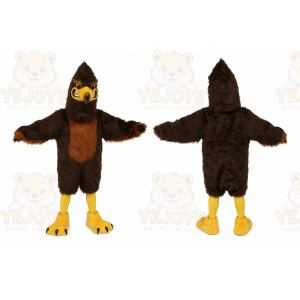 Brown Bird Mascot Costume with Custom Logo