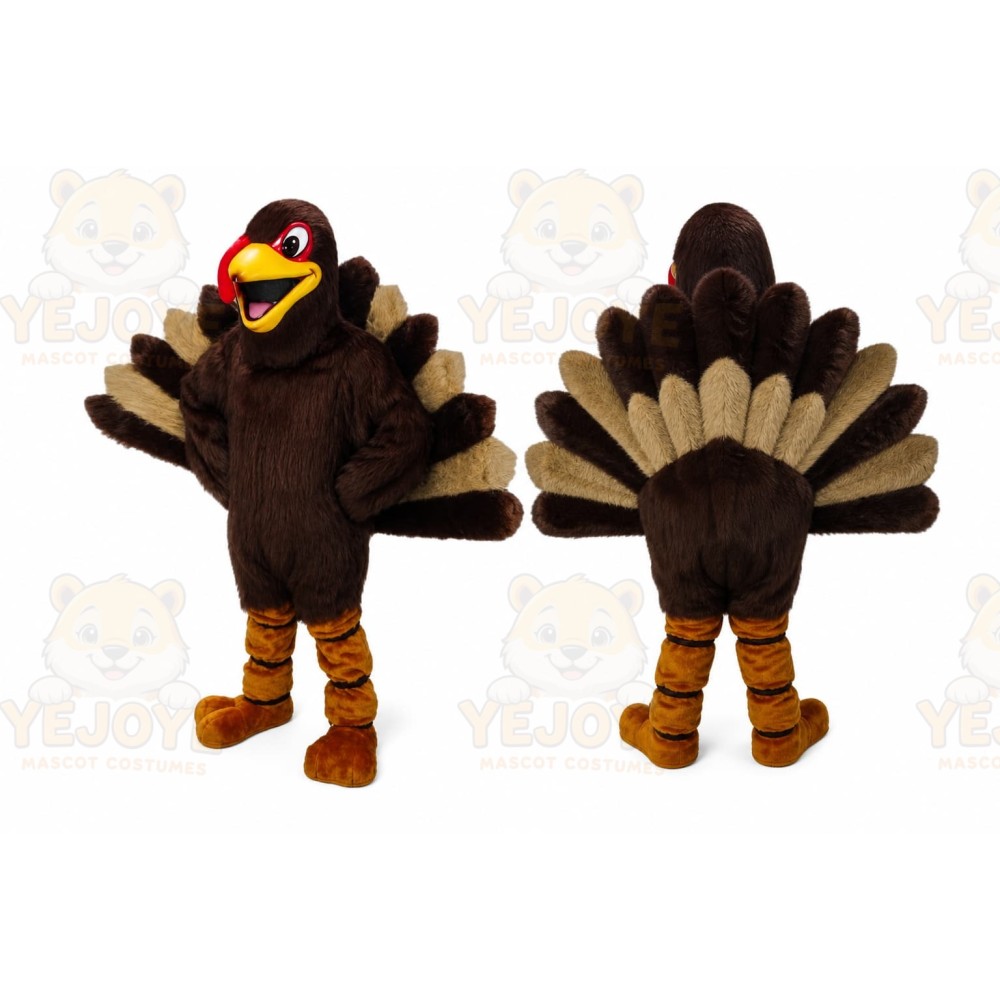 Brown Bird Mascot Costume with Custom Logo