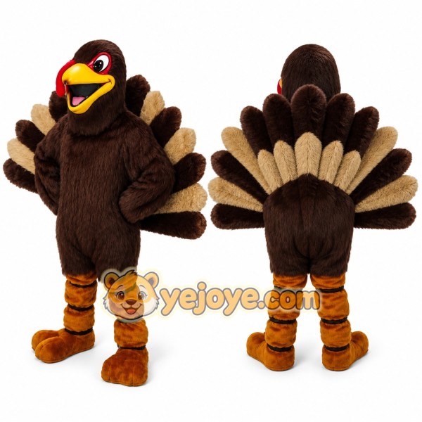 Brown Bird Mascot Costume with Custom Logo