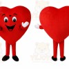Red Heart Mascot Costume with Custom Logo