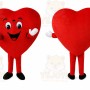 Red Heart Mascot Costume with Custom Logo