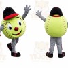 Yellow Ball Mascot Costume with Custom Logo
