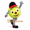 Yellow Ball Mascot Costume with Custom Logo Yellow Ball Mascot Costume with Custom Logo