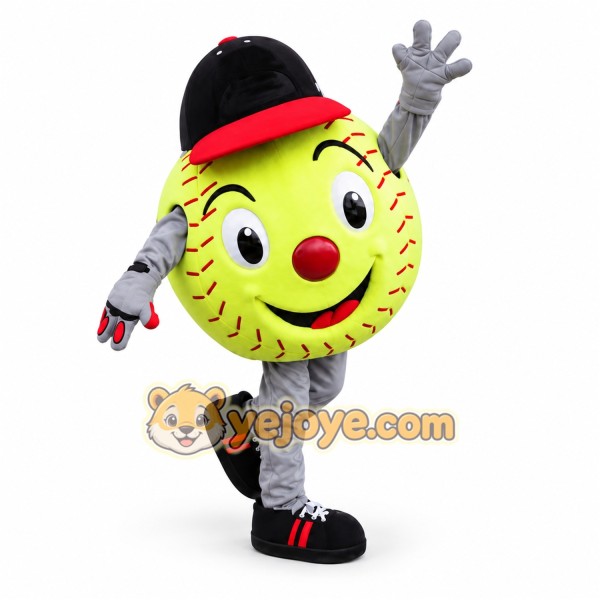 Yellow Ball Mascot Costume with Custom Logo