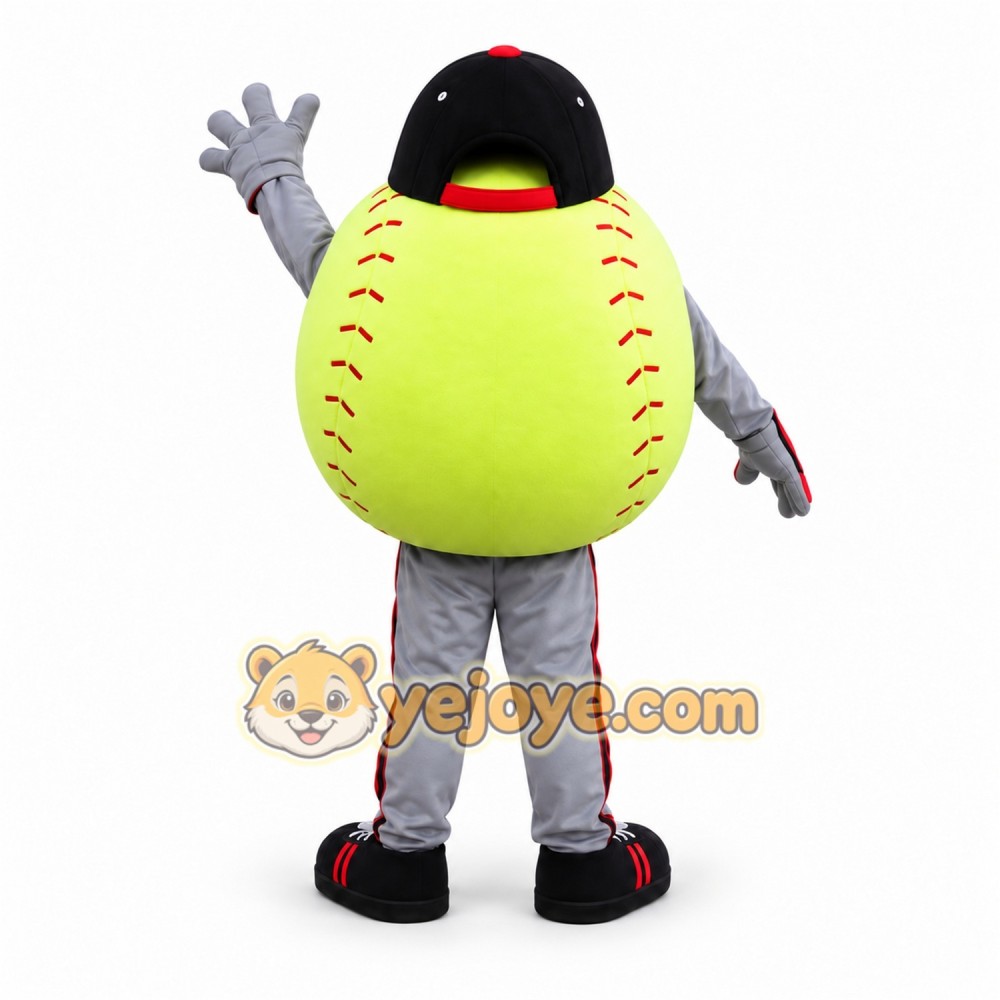 Yellow Ball Mascot Costume with Custom Logo Yellow Ball Mascot Costume with Custom Logo