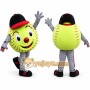Yellow Ball Mascot Costume with Custom Logo