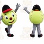 Yellow Ball Mascot Costume with Custom Logo