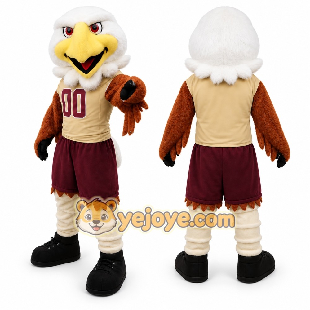 Brown Bird Mascot Costume with Custom Logo Brown Bird Mascot Costume with Custom Logo