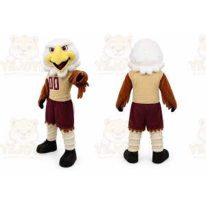 Brown Bird Mascot Costume with Custom Logo