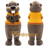 Brown Beaver Mascot Costume with Custom Logo Brown Beaver Mascot Costume with Custom Logo