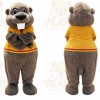 Brown Beaver Mascot Costume with Custom Logo