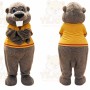 Brown Beaver Mascot Costume with Custom Logo