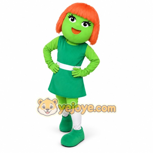 Green Alien Mascot Costume with Custom Logo Green Alien Mascot Costume with Custom Logo