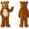 Brown Bear Mascot Costume with Custom Logo