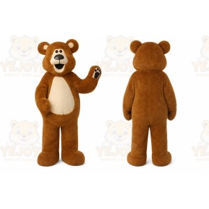 Brown Bear Mascot Costume with Custom Logo