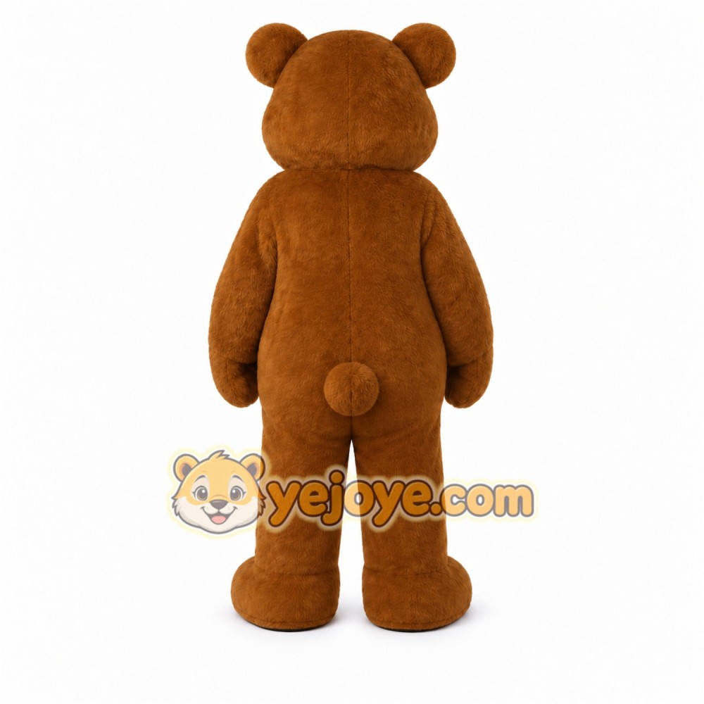Brown Bear Mascot Costume with Custom Logo