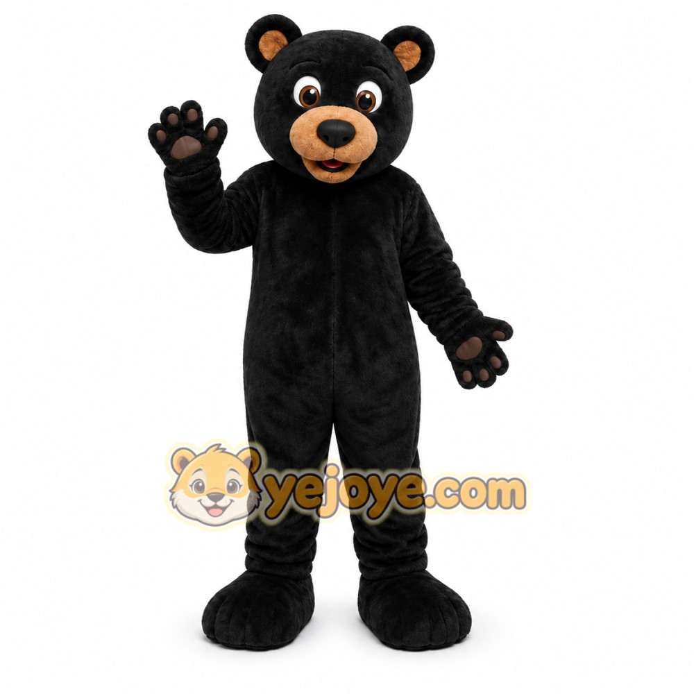 Black Bear Mascot Costume with Custom Logo Black Bear Mascot Costume with Custom Logo
