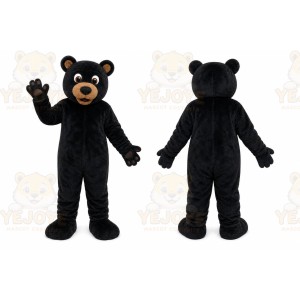 Black Bear Mascot Costume with Custom Logo