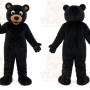 Black Bear Mascot Costume with Custom Logo