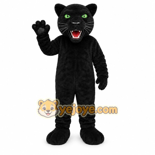 Black Panther Mascot Costume with Custom Logo