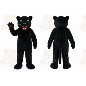 Black Panther Mascot Costume with Custom Logo