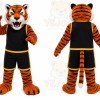Orange Tiger Mascot Costume with Custom Logo
