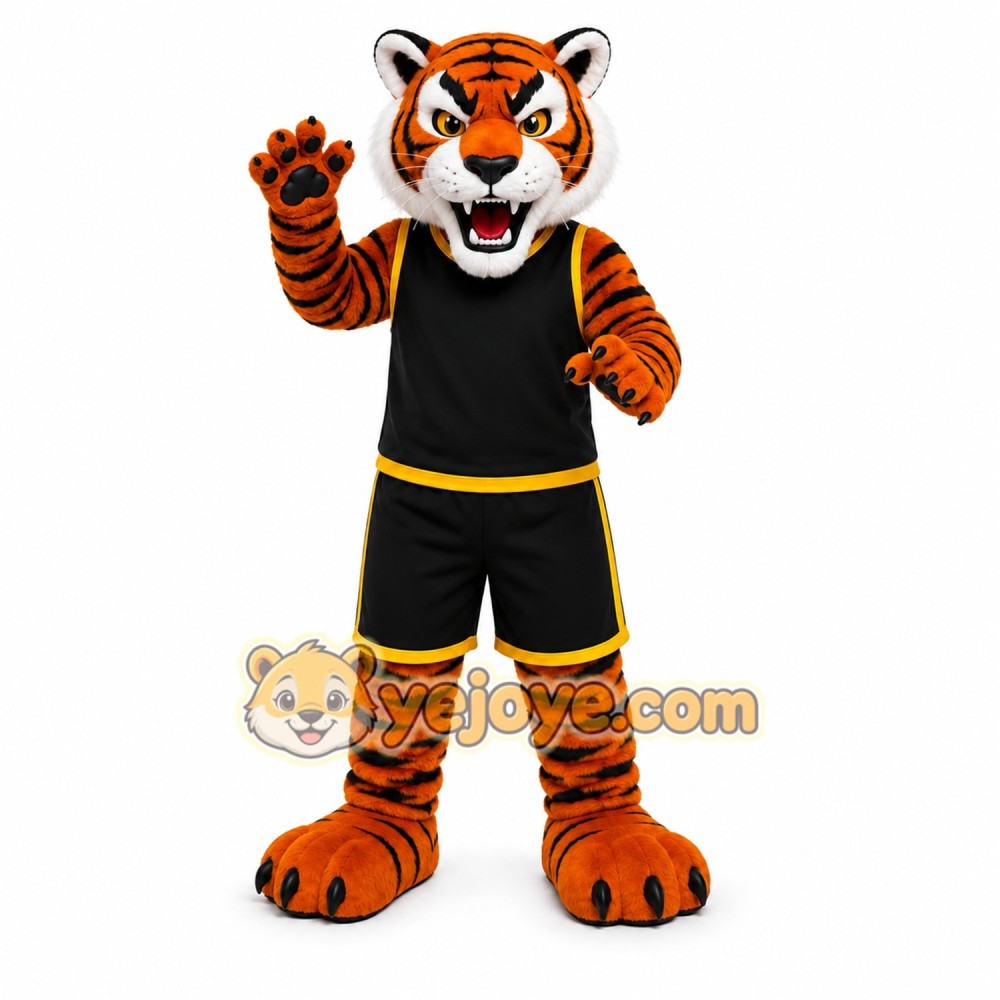 Orange Tiger Mascot Costume with Custom Logo Orange Tiger Mascot Costume with Custom Logo