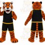 Orange Tiger Mascot Costume with Custom Logo