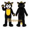 Black Cat Mascot Costume with Custom Logo