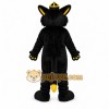 Black Cat Mascot Costume with Custom Logo